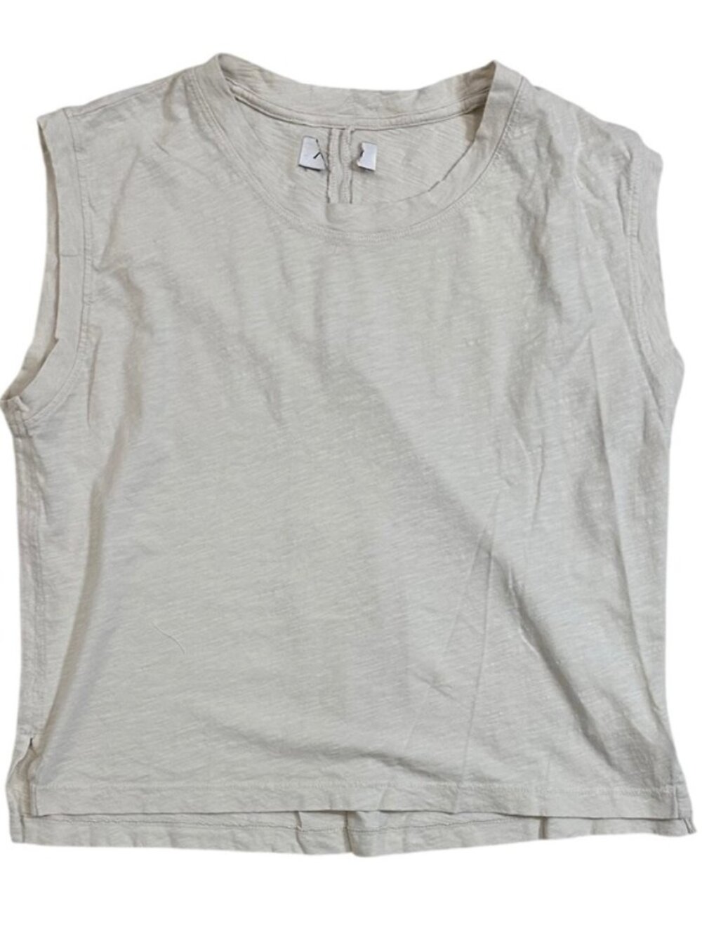 Rowan Women's Savannah Slub Cotton Muscle Tank Top Shirt in Bone